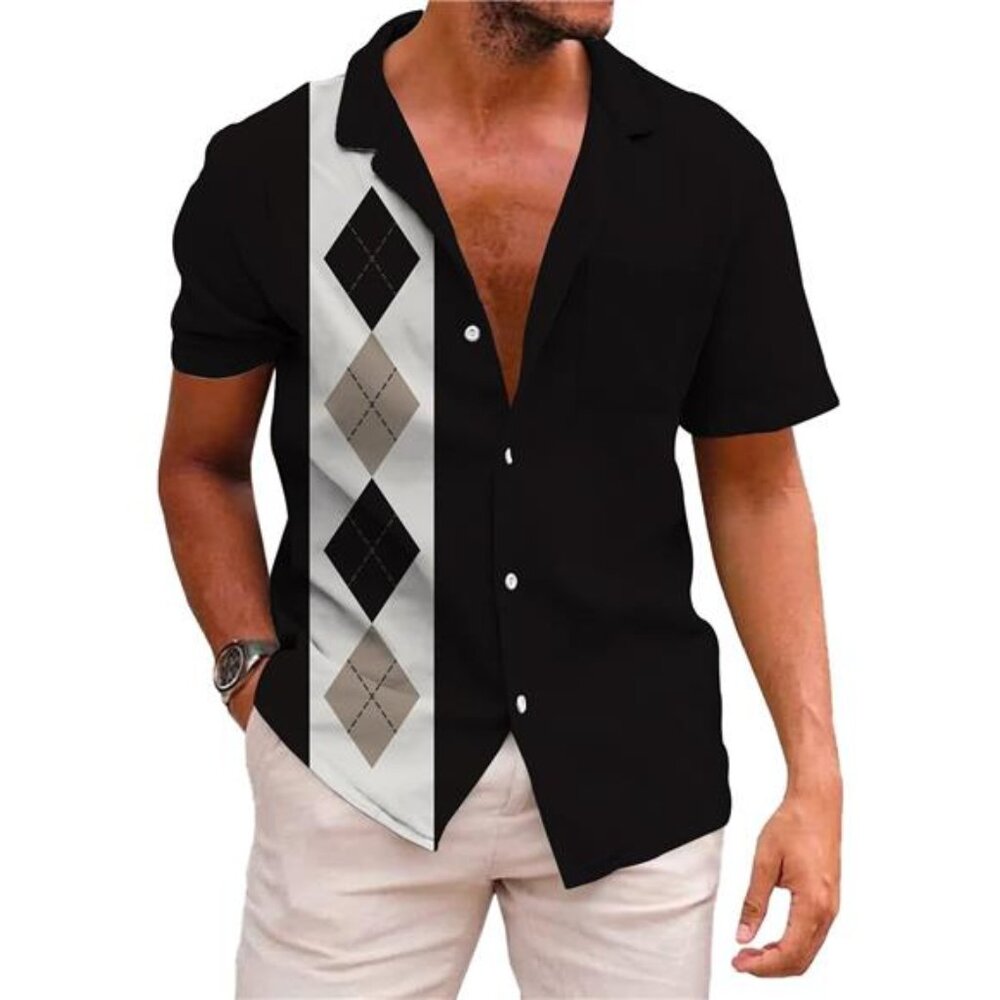 Funky Hawaiian Shirt for Men Palm Beach Shirts Tropical Vacation Clothes